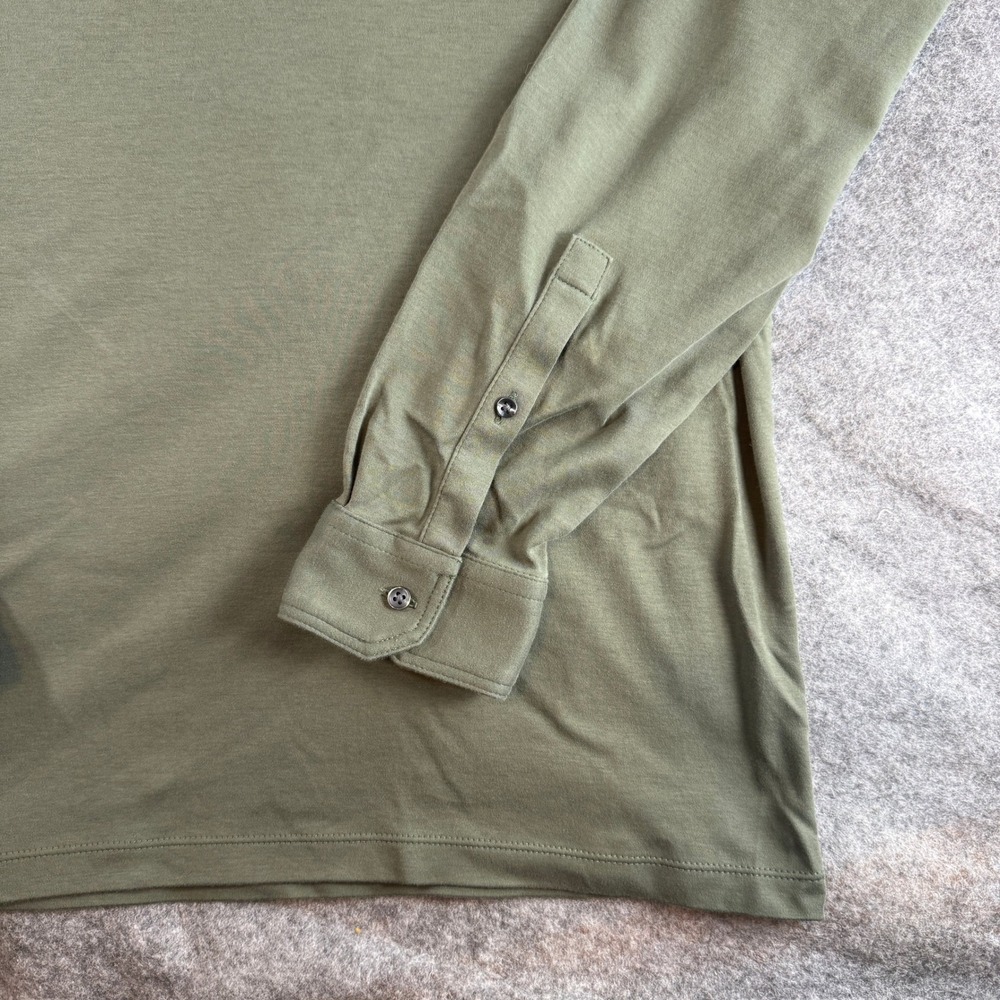 Charles Tyrwhitt Polo Shirt Women XL Green Long Sleeve Button Cuff Jersey - Picture 7 of 16